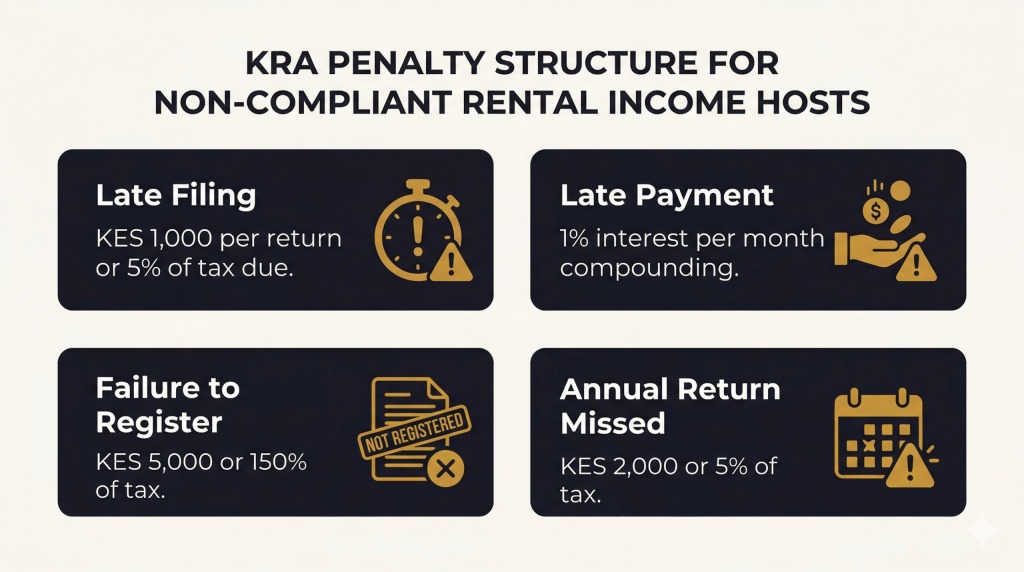 KRA penalties for non-compliant short term rental tax Kenya 2026 compliance guide