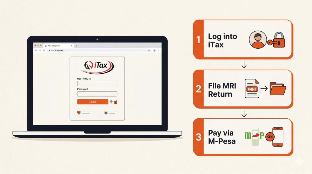 how to file short term rental tax return Kenya KRA iTax portal step by step 2026