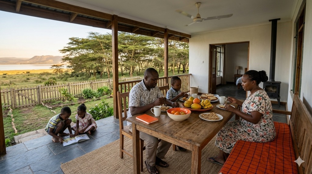 Kenyan family vacation rental Naivasha Nakuru weekend getaway Rift Valley cottage Trubay Stayz 2026